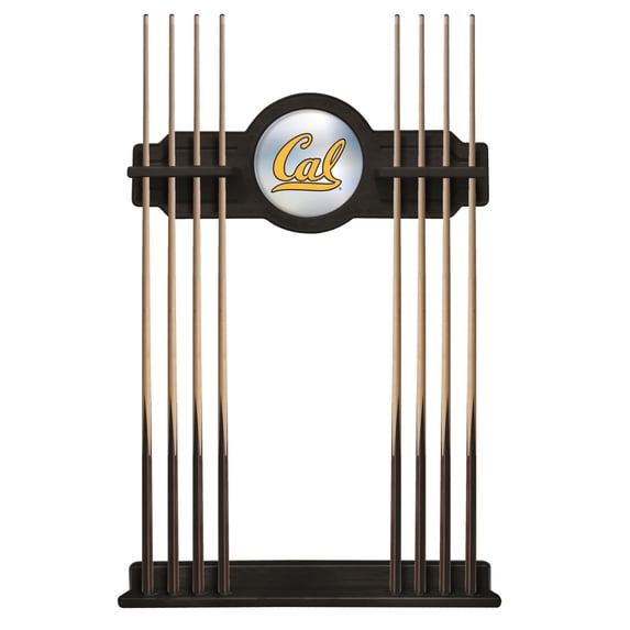 University of California Solid Wood Cue Rack with a Black Finish