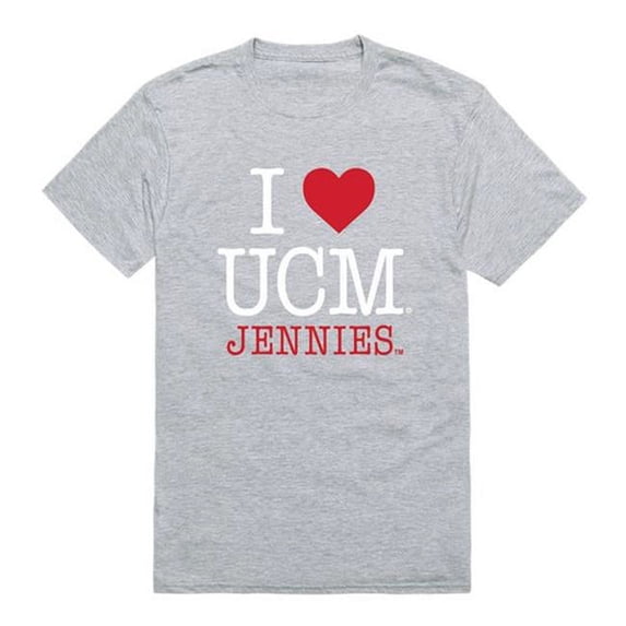 University of Central Missouri I Love T-Shirt, Heather Grey - Large