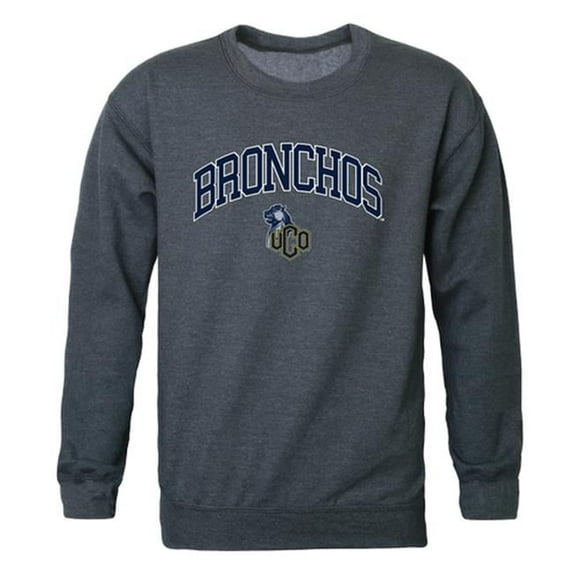University of Central Oklahoma Bronchos Campus Crewneck Sweatshirt, Heather Charcoal - Medium
