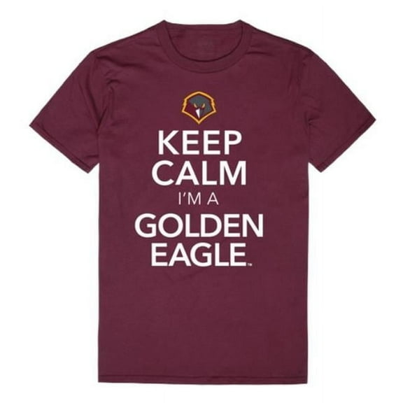 University of Charleston Golden Eagles Keep Calm T-Shirt, Maroon - Extra Large