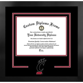 University of Cincinnati 11w x 8.5h Spirit Diploma Manhattan Black Frame with Bonus Campus Images Lithograph (value savings $59)