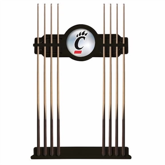 University of Cincinnati Solid Wood Cue Rack with a Black Finish