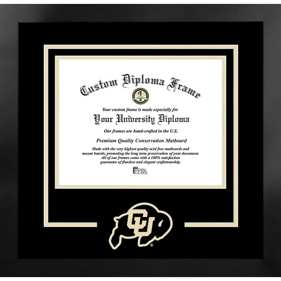 University of Colorado 10w x 8h Spirit Diploma Manhattan Black Frame with Bonus Campus Images Lithograph (value savings $59)
