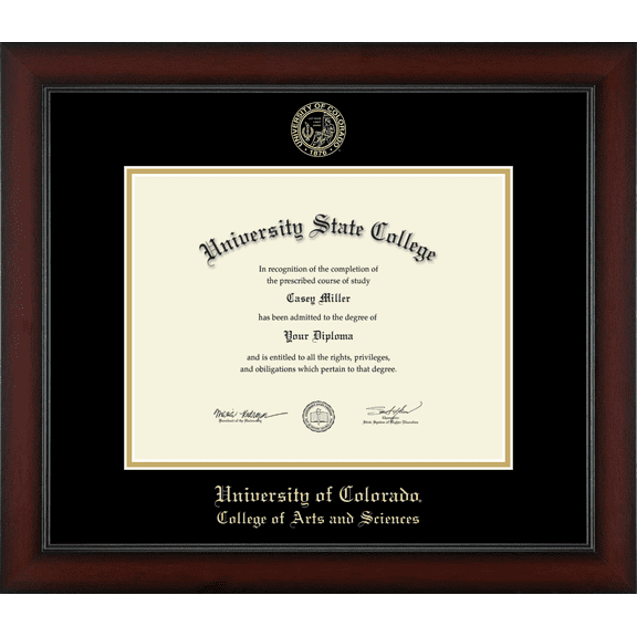 University of Colorado College of Arts and Sciences Diploma Frame, Document Size 11" x 8.5"