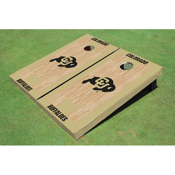University of Colorado Gold Matching Basketball Court Custom Cornhole Board