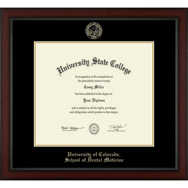 University of Colorado School of Dental Medicine Diploma Frame, Document Size 16" x 14"