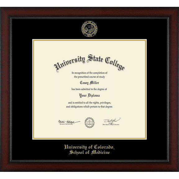 University of Colorado School of Medicine Diploma Frame, Document Size 16" x 14"