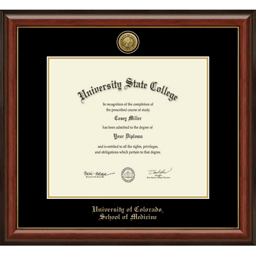 University of Colorado School of Medicine Diploma Frame, Document Size 16" x 14"