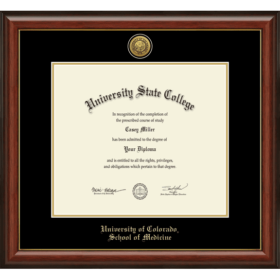 University of Colorado School of Medicine Diploma Frame, Document Size 16" x 14"