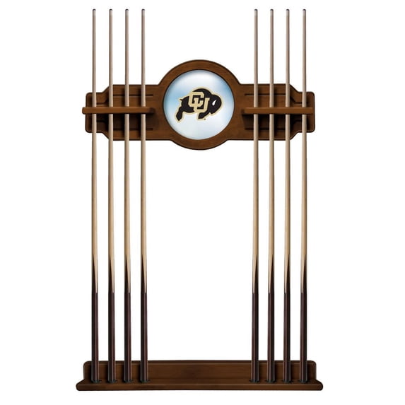 University of Colorado Solid Wood Cue Rack with a Chardonnay Finish