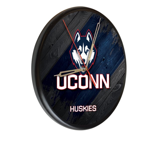University of Connecticut 13" Solid Wood Clock