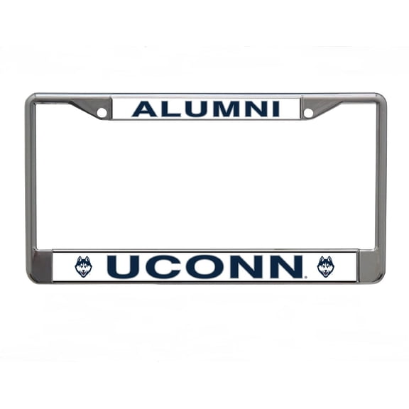University of Connecticut Alumni on White Background Metal License Plate Frame