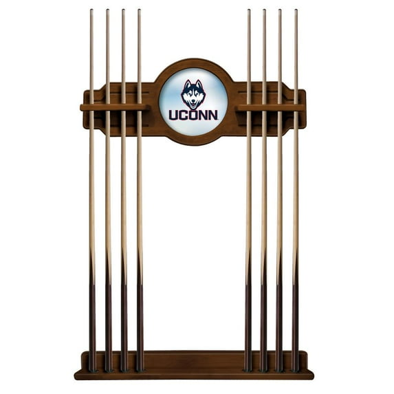 University of Connecticut Solid Wood Cue Rack with a Chardonnay Finish