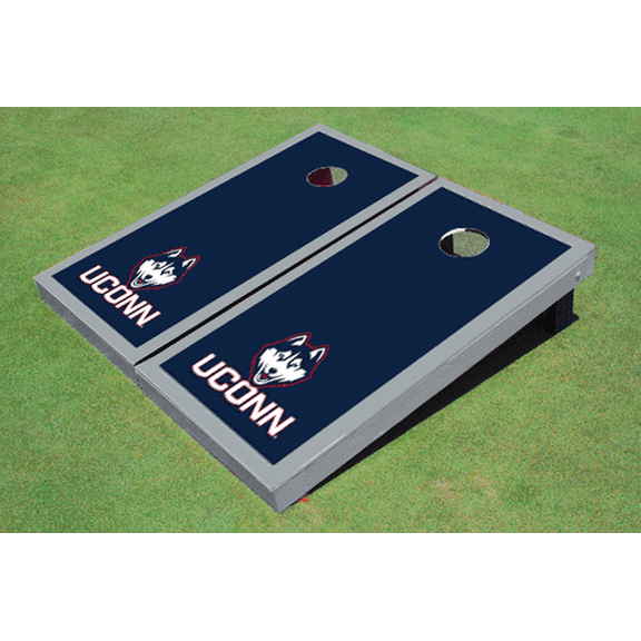 University of Connecticut "UConn" Gray Matching Border Cornhole Boards