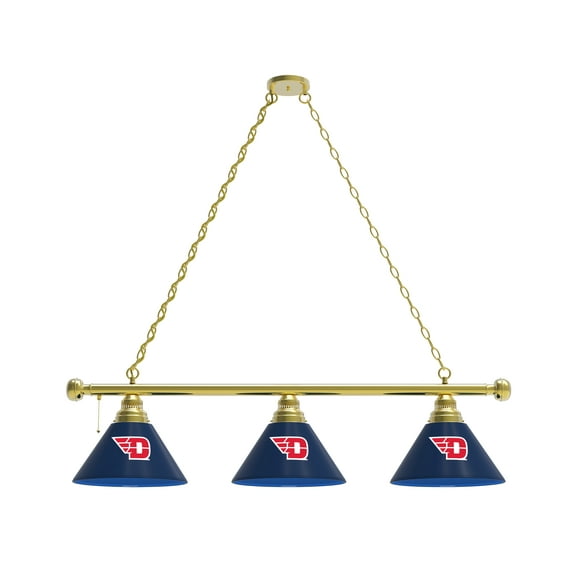 University of Dayton 3 Shade Billiard Light with Brass Fixture