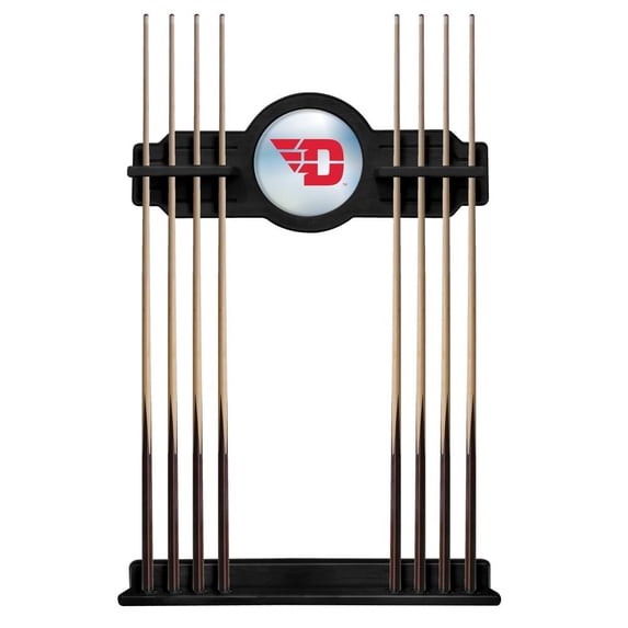 University of Dayton Solid Wood Cue Rack with a Black Finish