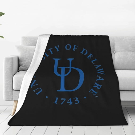 University of Delaware Logo Blanket Large Luxury Fleece Soft Anti-Static Anti-Pilling Flannel Bed Blanket