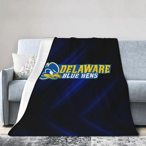 University of Delaware Logo Fleece Blanket, Very Soft Microfiber Flannel Blanket for Couch Warm and Cozy for All Seasons