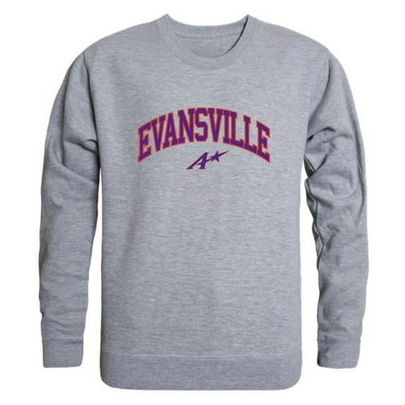 University of Evansville Men Campus Crewneck Sweatshirt, Heather Grey - Medium