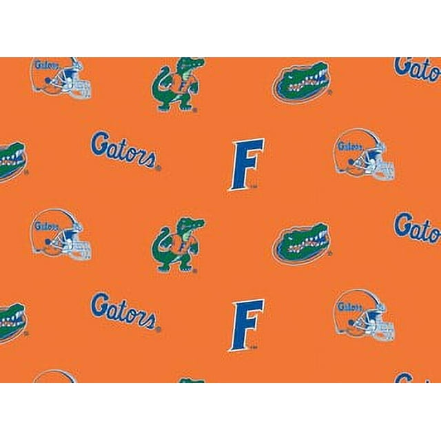 University of Florida Fabric Super Soft Collegiate Classic Fleece Allover Design-Sold by the Yard