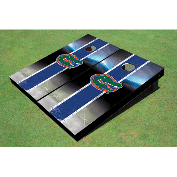 University of Florida Field Long Stripe Matching Royal Themed Cornhole Boards