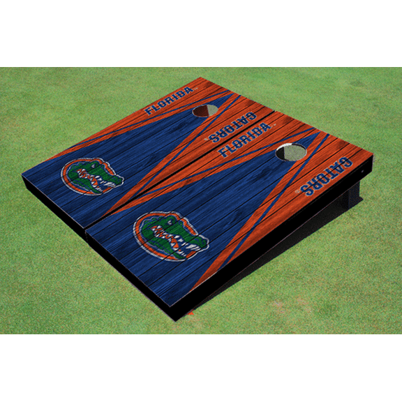 University of Florida Royal and Orange Matching Wood Look Triangle Cornhole Boards
