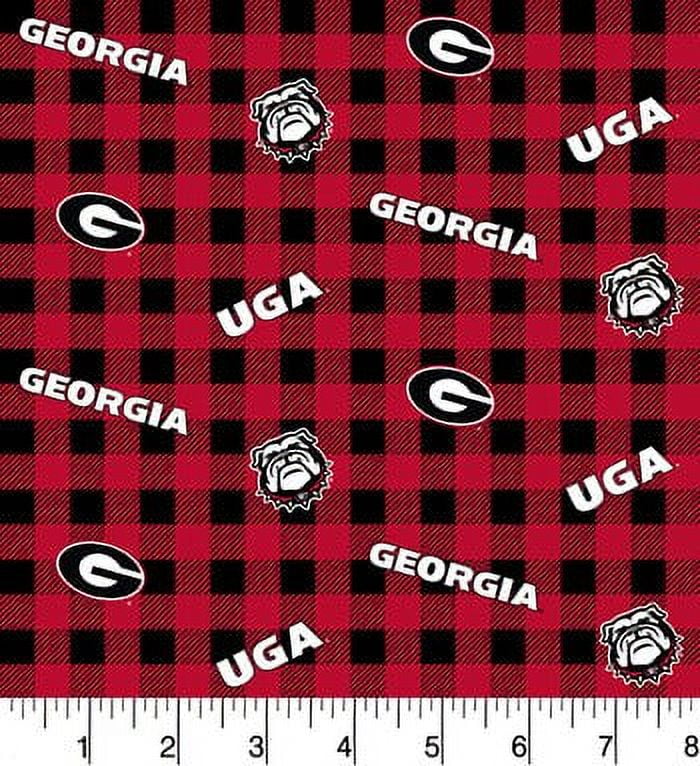 University of Georgia Cotton Fabric-Sold by the Yard-Buffalo Plaid Design