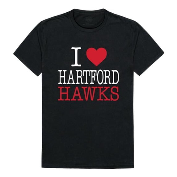University of Hartford I Love T-Shirt, Black - Extra Large