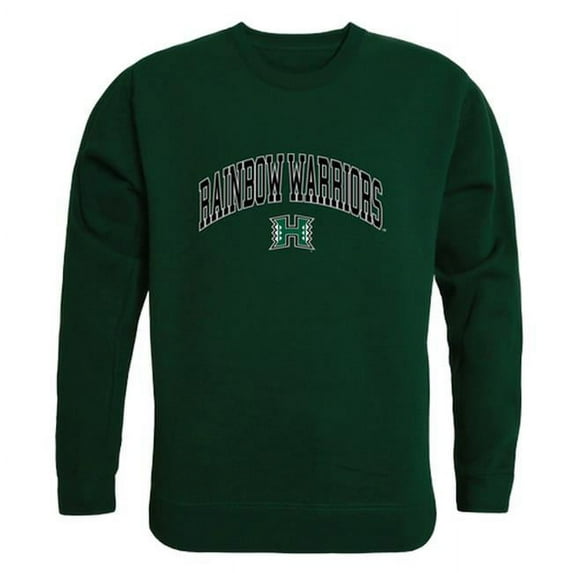 University of Hawaii Men Campus Crewneck Sweatshirt, Forest White - Medium