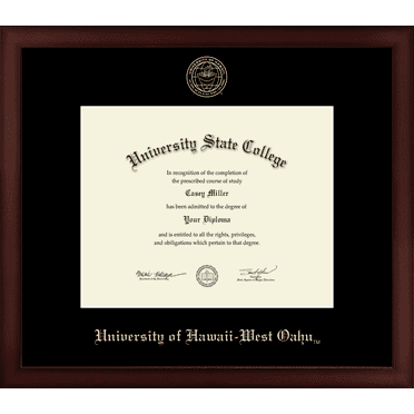 University of Hawaii West Oahu Diploma Frame, Document Size 10" x 8"