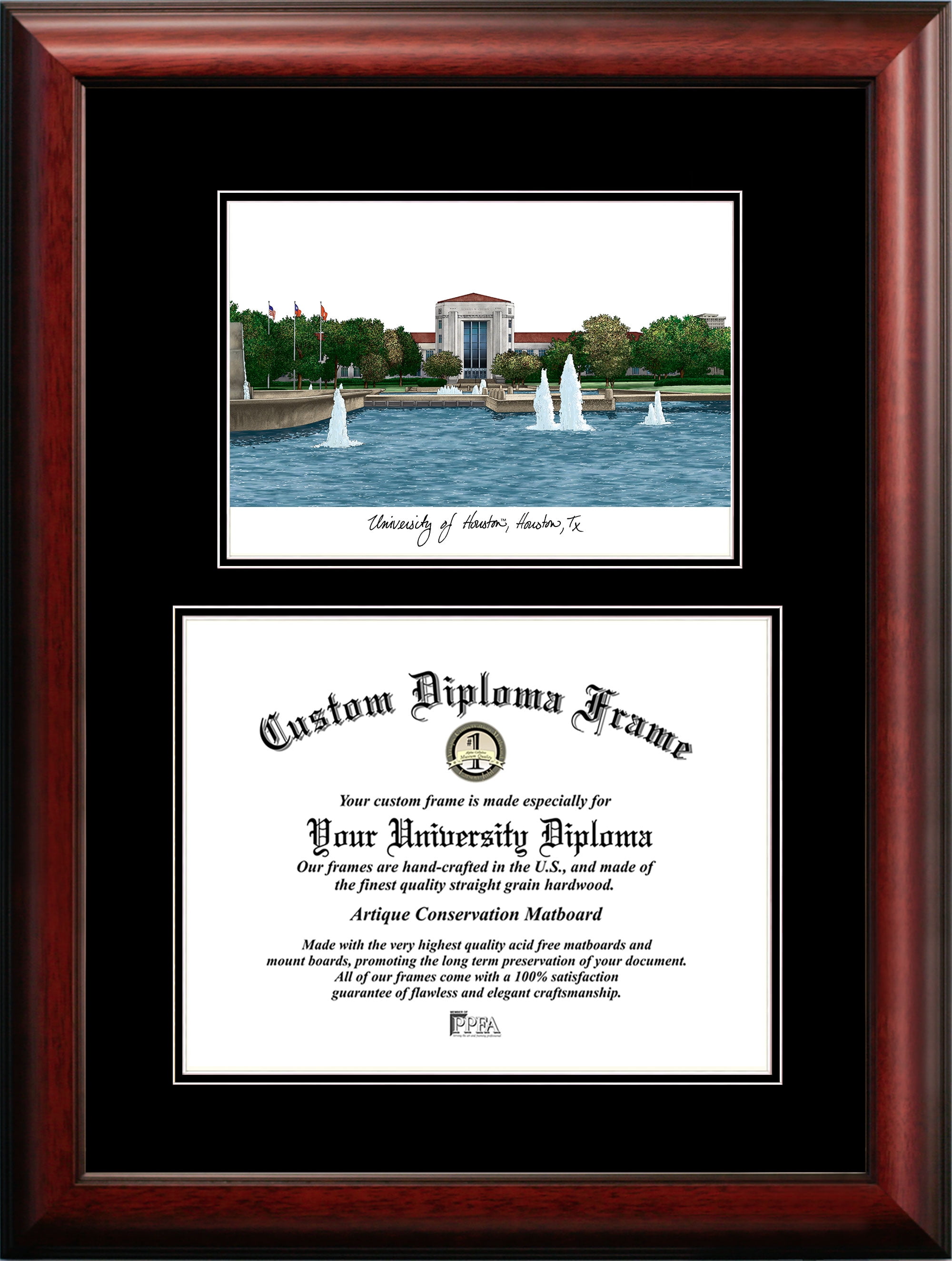 University of Houston 11" x 14" Diplomate Diploma Frame