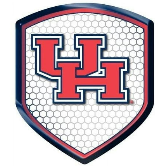 University of Houston Cougars High Intensity Reflector, Shield Shape, Raised Decal Sticker, 2.5x3.5 Inch, Home or Auto, Full Adhesive Backing