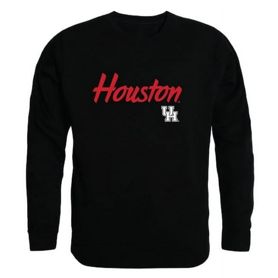 University of Houston Cougars Script Crewneck Sweatshirt, Black - Medium