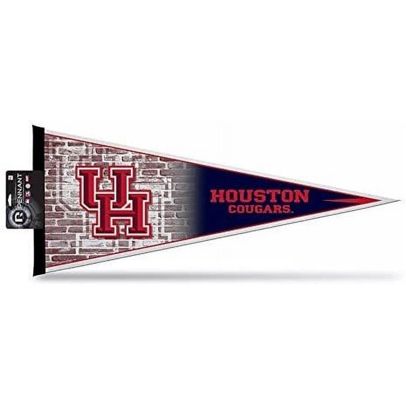 University of Houston Cougars Soft Felt Pennant, Primary Design, 12x30 Inch, Easy To Hang