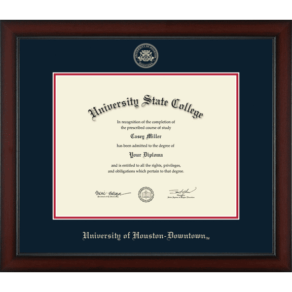 University of Houston Downtown Diploma Frame, Document Size 14" x 11"