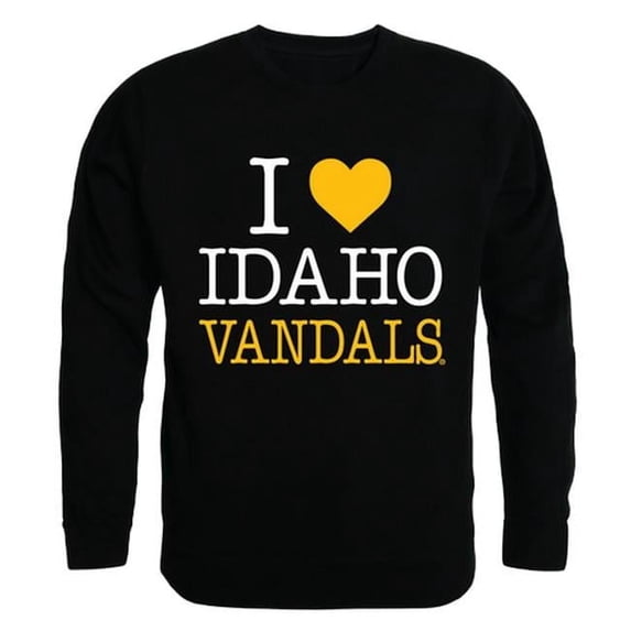 University of Idaho I Love Crewneck T-Shirt, Black - 2XL