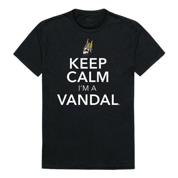 University of Idaho Men Keep Calm T-Shirt, Black & White - Medium