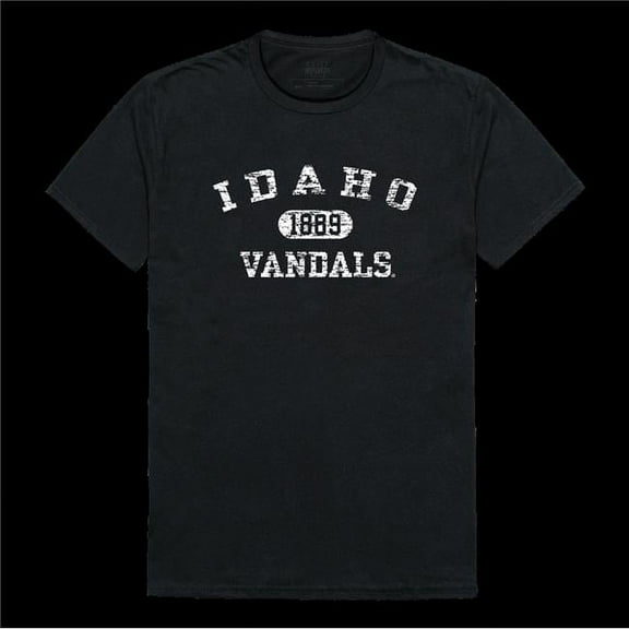 University of Idaho Vandals Distressed Arch College T-Shirt, Black - Small