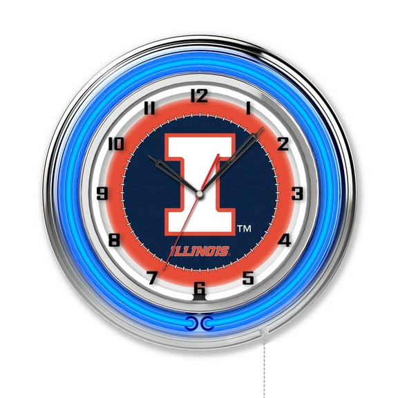 University of Illinois 19" Double Neon Wall Clock