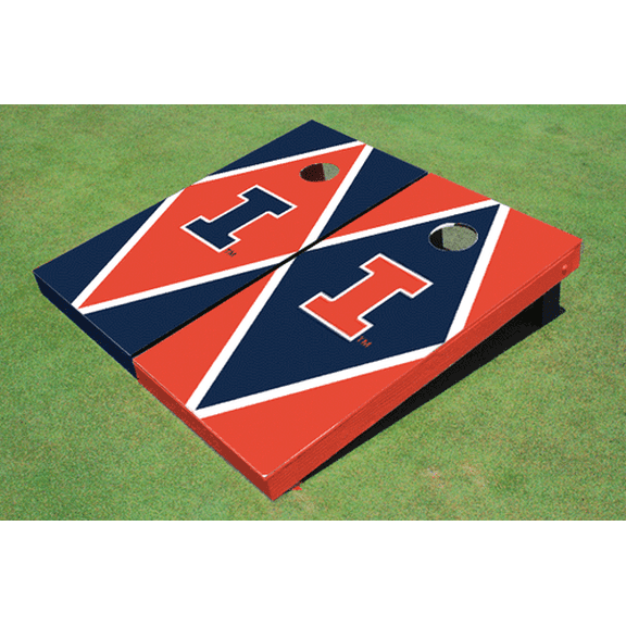 University of Illinois Alternating Diamond Cornhole Boards