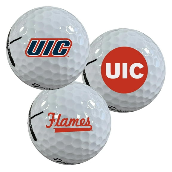 University of Illinois Chicago Flames Logo Edition Officially Licensed NCAA Taylormade Distance+ Golf Balls 12-Pack (Dozen)