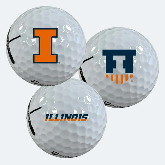University of Illinois Fighting Ilini Logo Edition Officially Licensed NCAA Taylormade Distance+ Golf Balls 12-Pack (Dozen)