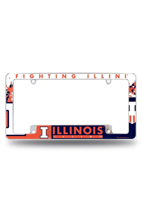 ILLINOIS UNIVERSITY ALL OVER CHROME FRAME