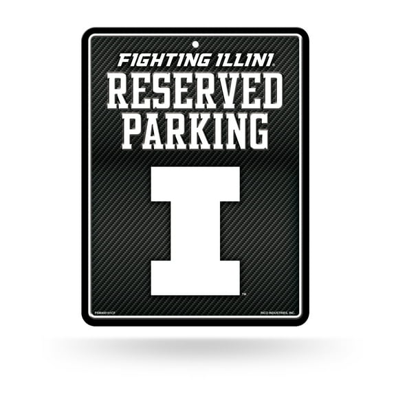 Illinois University - Carbon Fiber Design - Metal Parking Sign