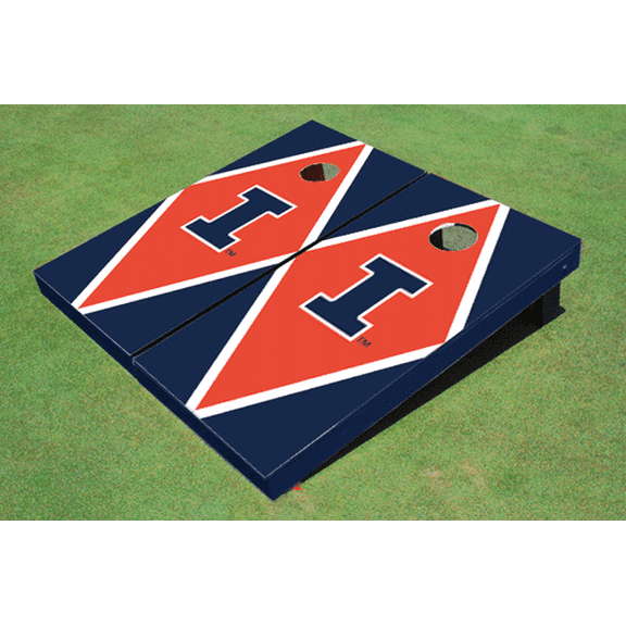 University of Illinois Orange And Navy Matching Diamond Cornhole Boards