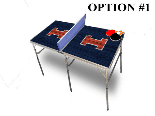 University of Illinois Portable Table Tennis Ping Pong Folding Table w/Accessories