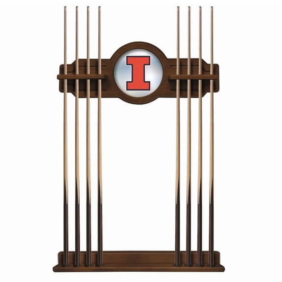 University of Illinois Solid Wood Cue Rack with a Chardonnay Finish