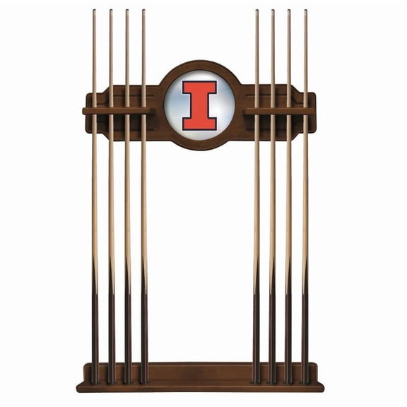 University of Illinois Solid Wood Cue Rack with a Chardonnay Finish