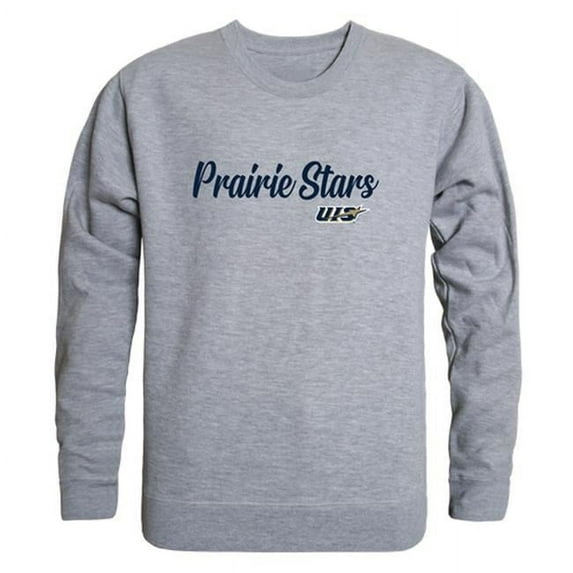 University of Illinois Springfield Prairie Stars Script Crewneck Sweatshirt, Heather Grey - 2XL