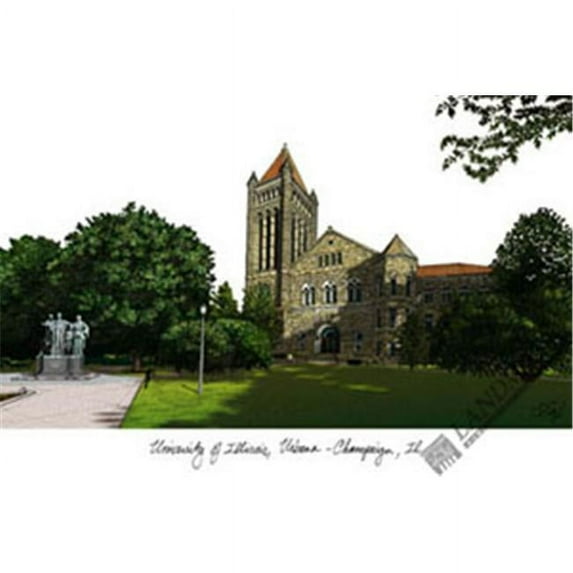 University of Illinois, Urbana - Champaign Campus Images Lithograph Print